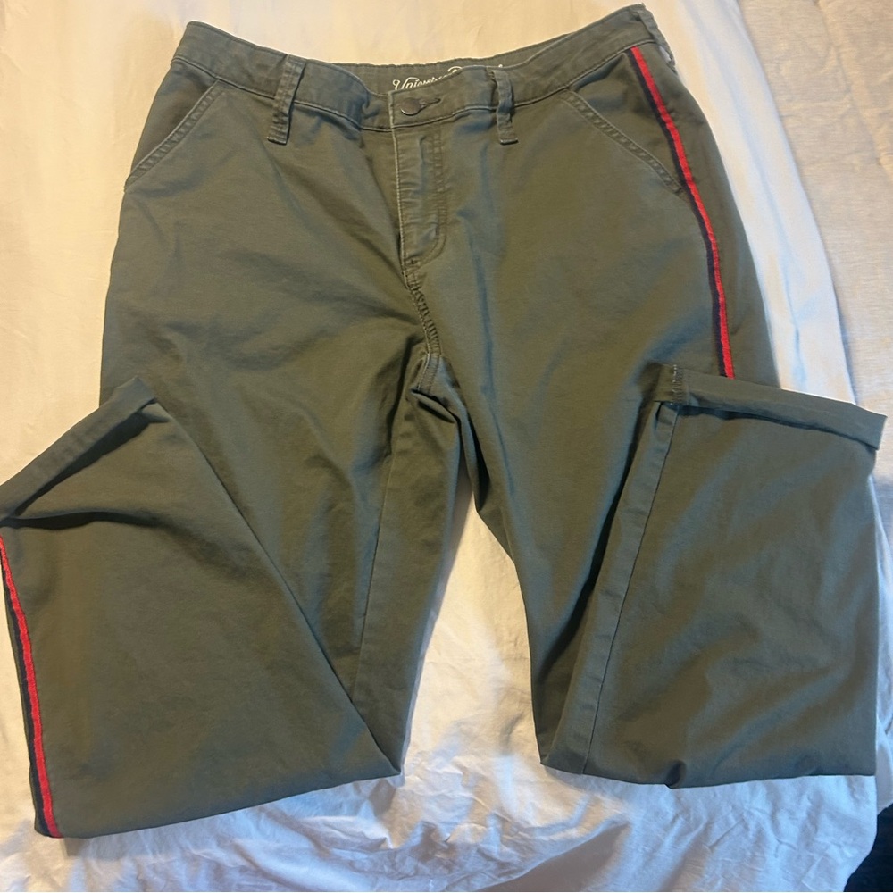 Universal Thread Olive Cropped Pants with Tuxedo Stripe